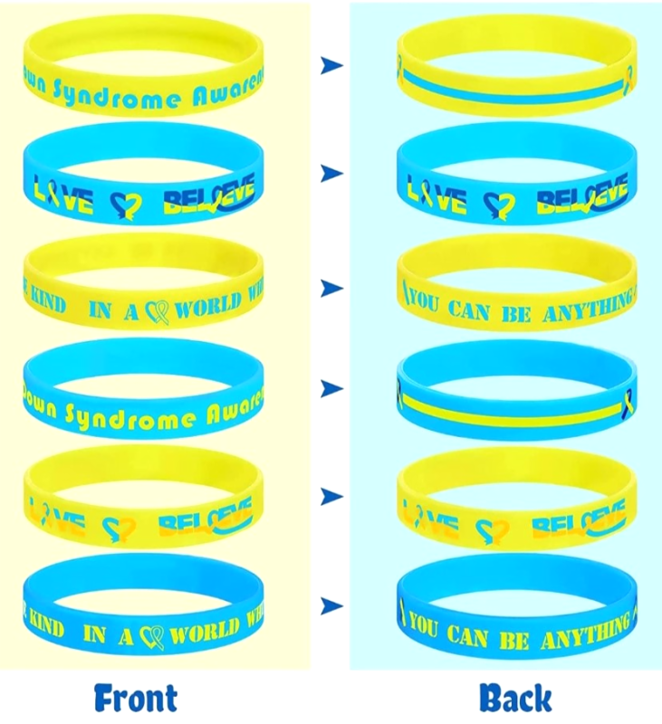 (6) Yellow and Blue Wristbands